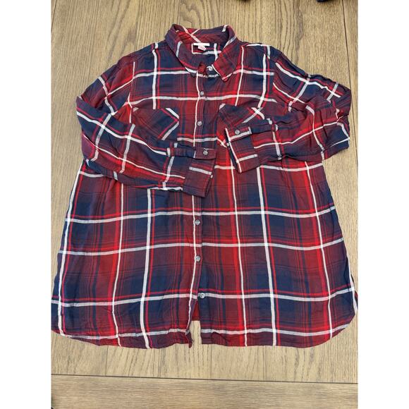Isabel Maternity Tops - Isabel Maternity Plaid Button Down Shirt Size M